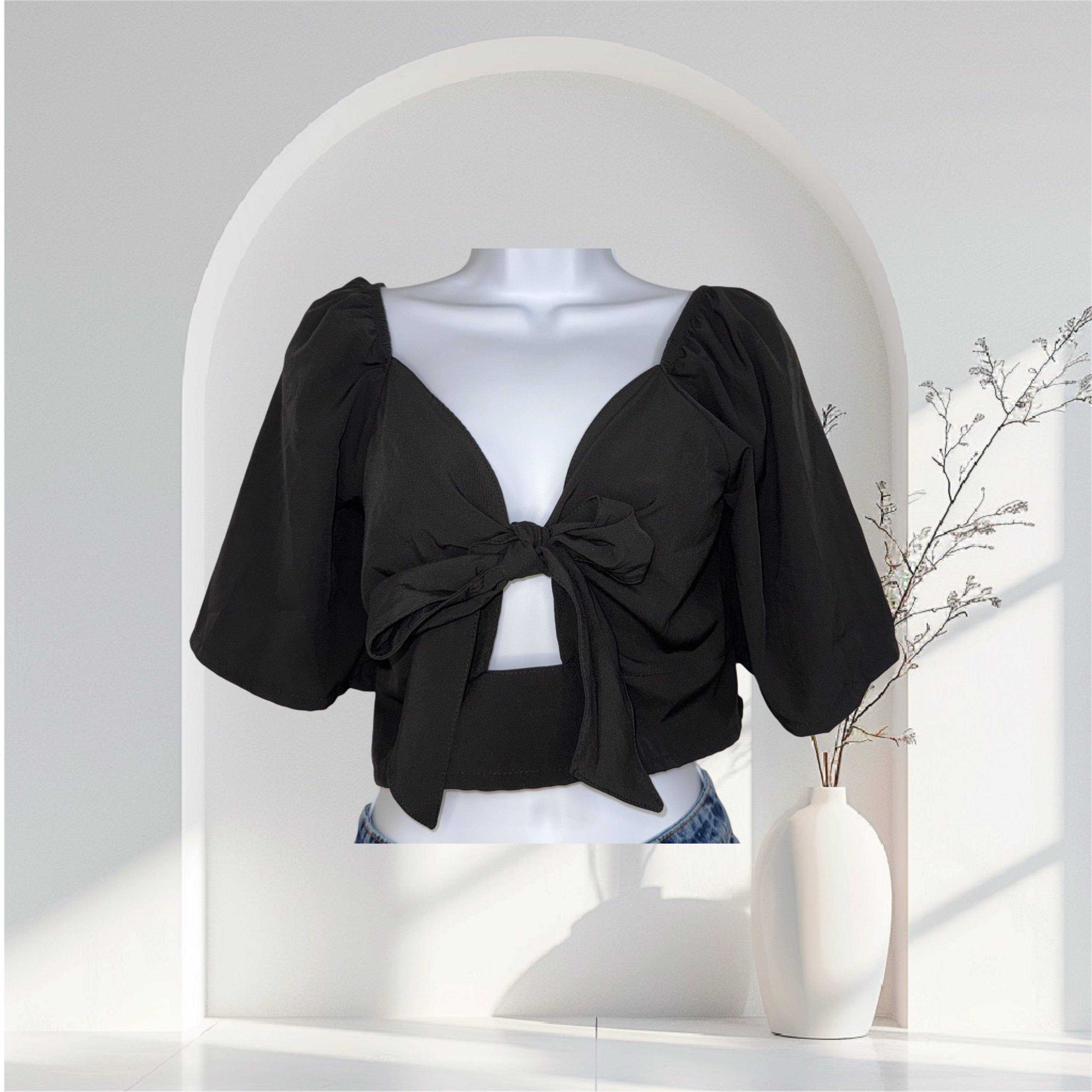 Midnight Tie Blouse